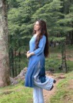 Iqra Ombre Blue Chikankari Long Kurta - Image 7