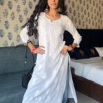 Dove White Chikankari Long Kurta