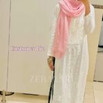 Dove White Chikankari Long Kurta
