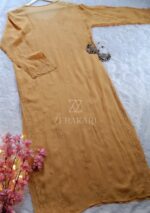 Dia Premium Viscose Chikankari Long Kurti Palazzo & Dupatta Set- Beige - Image 4