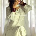 Noor Chikankari Mukesh Work Rayon Long Kurti Set with Dupatta - White