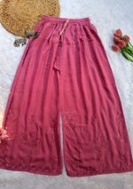 Noor Chikankari Mukesh Work Rayon Long Kurti Set with Dupatta - Blush Pink - Image 7