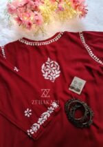 Daisy Chikankari Rayon Short Kurti - Maroon - Image 2