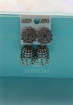 Oxidised Silver Jhumki Earrings