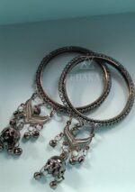 Oxidised Silver Latkan Bangles