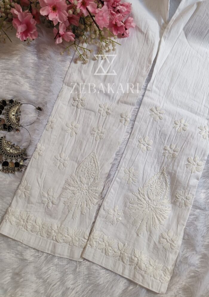 Ruhi Chikankari Lycra Cotton Pant - Image 1