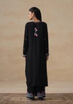 Soha Chikankari Modal Straight Kurta Set - Black - Image 5
