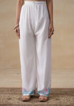 Soha Chikankari Modal Straight Kurta Set - White - Image 6