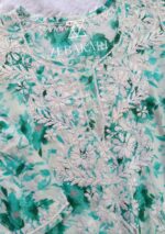 Gulkaani Mulmul Chikankari Short Kurti- Sea Green - Image 3