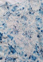 Gulkaani Mulmul Chikankari Short Kurti- Blue - Image 3
