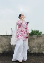 Gulkaani Mulmul Chikankari Short Kurt- Pink - Image 3