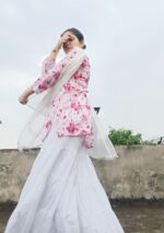 Gulkaani Mulmul Chikankari Short Kurt- Pink - Image 4