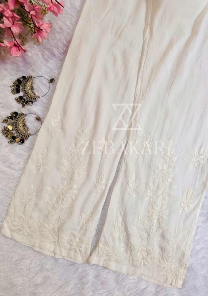 Mira Modal Chikankari Pant - Image 1