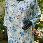 Gulkaani Mulmul Chikankari Short Kurti- Blue