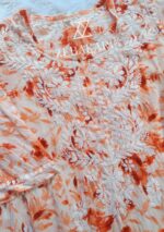 Gulkaani Mulmul Chikankari Short Kurti- Orange - Image 3