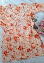 Gulkaani Mulmul Chikankari Short Kurti- Orange - Image 2