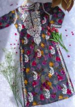 Liza Lavender Chikankari Mulmul Straight Kurta - Image 2