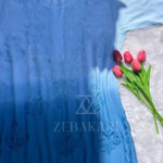 Iqra Blue Chikankari Modal Straight Kurta