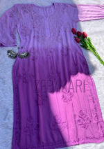 Iqra Lavender Chikankari Modal Straight Kurta - Image 2