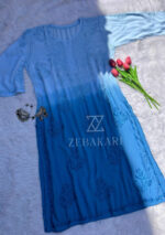 Iqra Blue Chikankari Modal Straight Kurta - Image 3