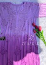 Iqra Lavender Chikankari Modal Straight Kurta