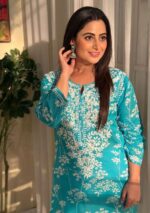 Emily Sea Green Chikankari Mulmul Straight Kurta