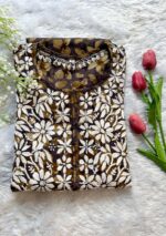 Sofia Purple Chikankari Mulmul Straight Kurta