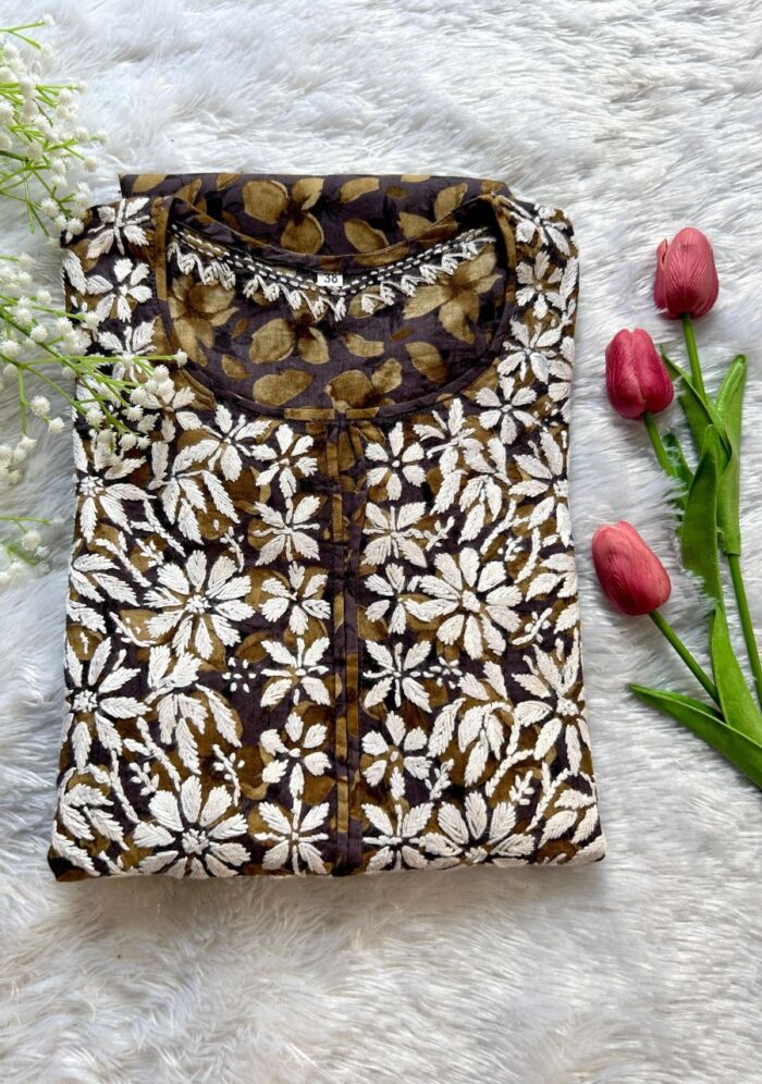 Sofia Purple Chikankari Mulmul Straight Kurta - Image 1