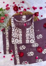 Zoe Mauve Chikankari Rayon Kurta Set