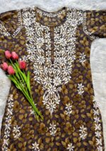 Sofia Purple Chikankari Mulmul Straight Kurta - Image 2