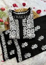 Zoe Black Chikankari Rayon Kurta Set