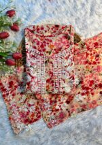 Ruby Mulmul Chikankari Rayon Kurta Set - Red - Image 2