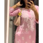 Daisy Chikankari Rayon Short Kurti - Baby Pink