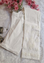Sadiya Cotton Chikankari Long Kurti with Pant- Purple - Image 5