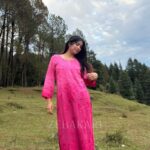 Iqra Pink Chikankari Modal Long Kurta