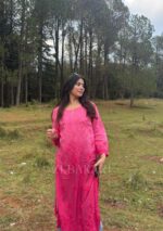 Iqra Pink Chikankari Modal Long Kurta - Image 5