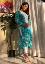 Emily Sea Green Chikankari Mulmul Straight Kurta - Image 2