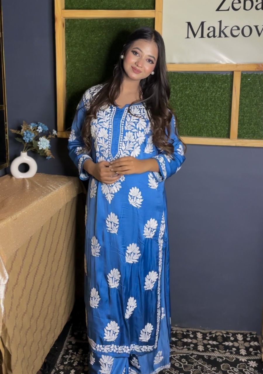 1_20250823_105536_0000 Haya Modal Satin 3D Chikankari Co-ord Set - Image 1