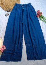 Noor Chikankari Mukesh Work Rayon Long Kurti Set with Dupatta - Blue - Image 13