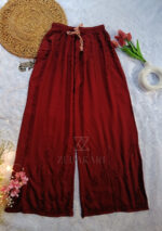 Noor Chikankari Mukesh Work Rayon Long Kurti Set with Dupatta - Maroon - Image 9