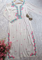 Soha Chikankari Modal Straight Kurta Set - White - Image 4