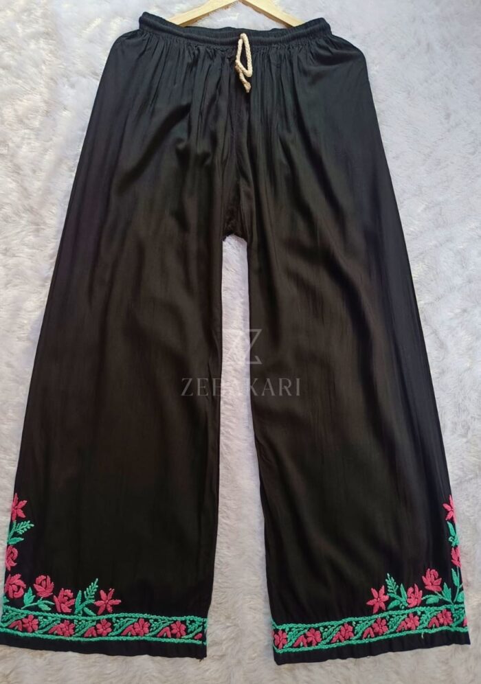 Soha Chikankari Modal Straight Kurta Set - Black - Image 6
