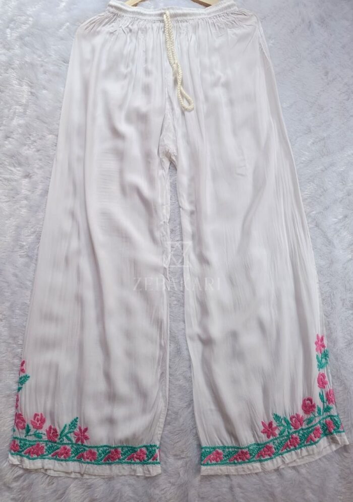 Soha Chikankari Modal Straight Kurta Set - White - Image 5