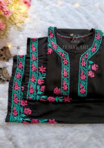 Soha Chikankari Modal Straight Kurta Set - Black
