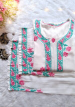 Soha Chikankari Modal Straight Kurta Set - White