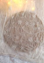 White Resham Work Chiffon Dupatta - Image 4