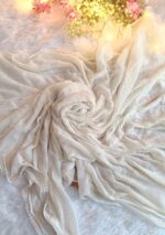 White Resham Work Chiffon Dupatta - Image 3