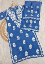 Haya Modal Satin 3D Chikankari Co-ord Set - Image 3