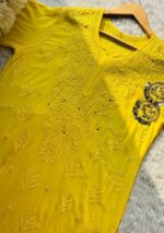 Kusha Ombre Viscose Chikankari Mukesh Work Long Kurti - Image 6