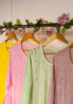 Kusha Ombre Viscose Chikankari Mukesh Work Long Kurti - Image 4